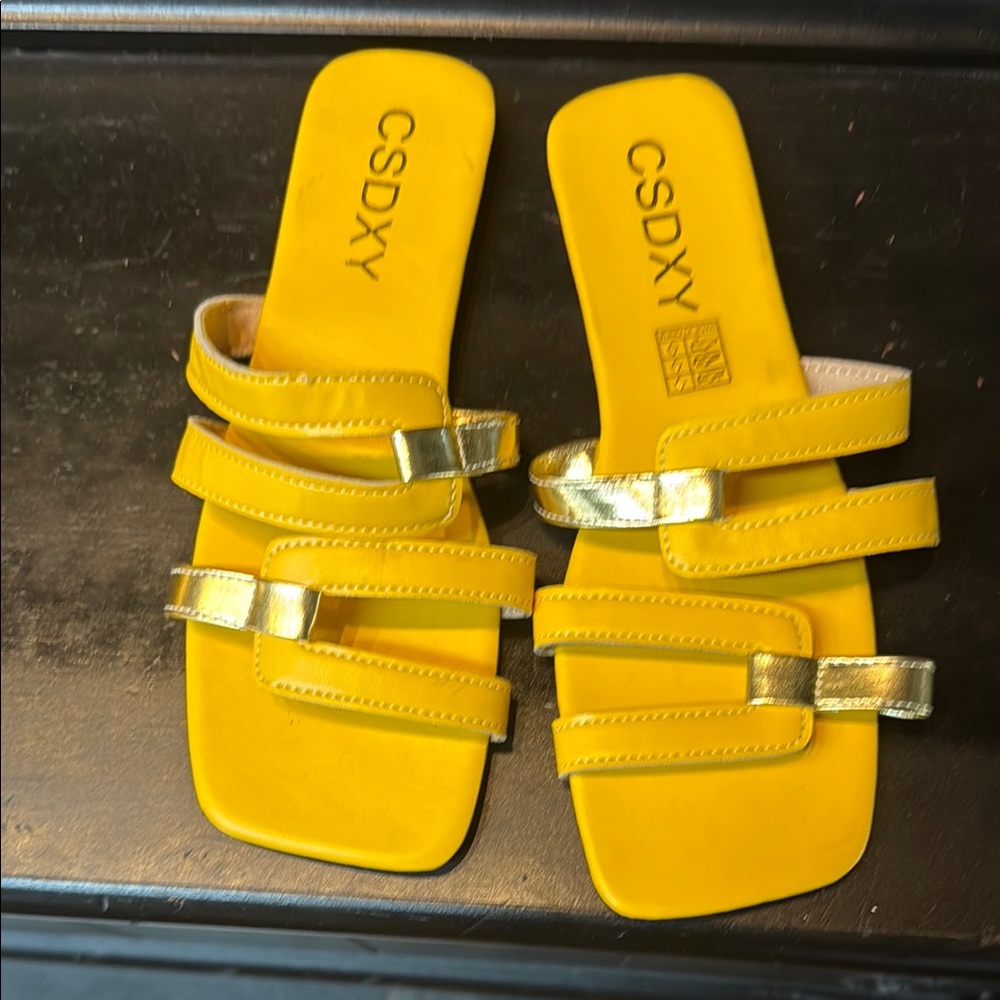 Yellow and Gold Women's Sandals